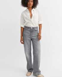 Maddy Straight Jeans | Worn Light Grey