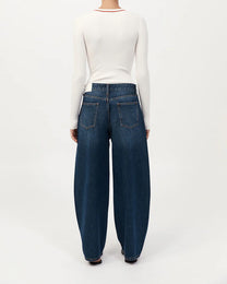 Mid Rise Balloon Jeans | Dark Indigo