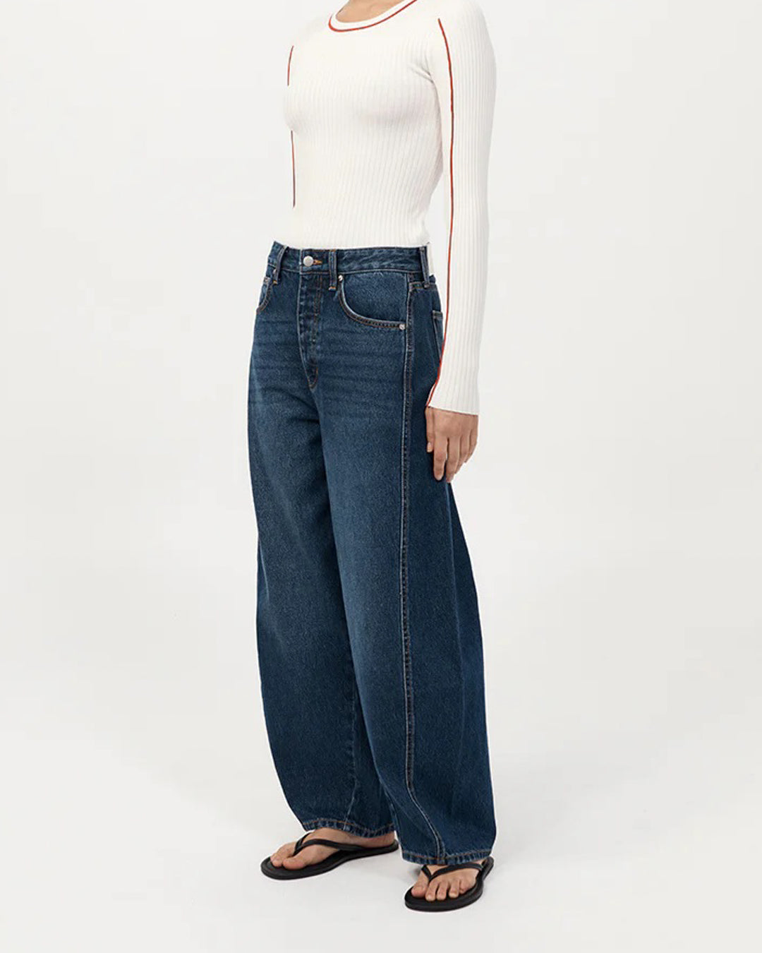 Mid Rise Balloon Jeans | Dark Indigo