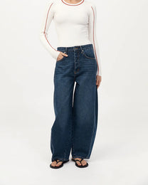 Mid Rise Balloon Jeans | Dark Indigo