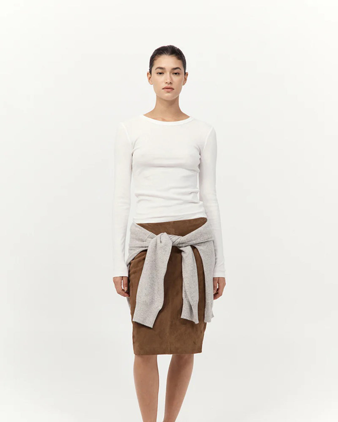 Organic Cotton Long Sleeve Top | White