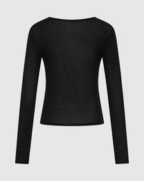 Baby Wool Long Sleeve Top | Black