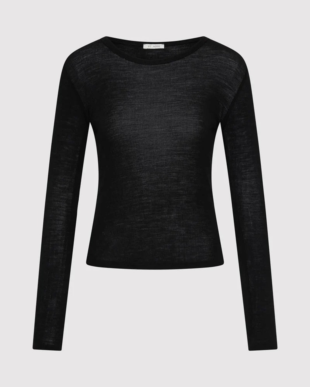 Baby Wool Long Sleeve Top | Black