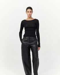 Baby Wool Long Sleeve Top | Black