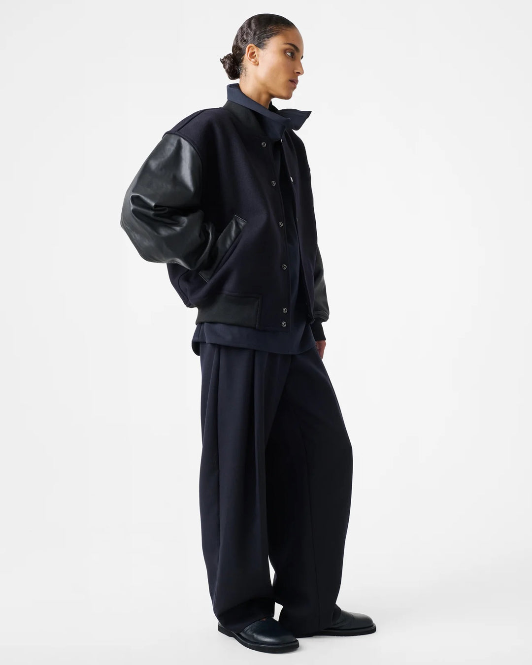 Vai Tropical Wool Pant | Darkest Navy