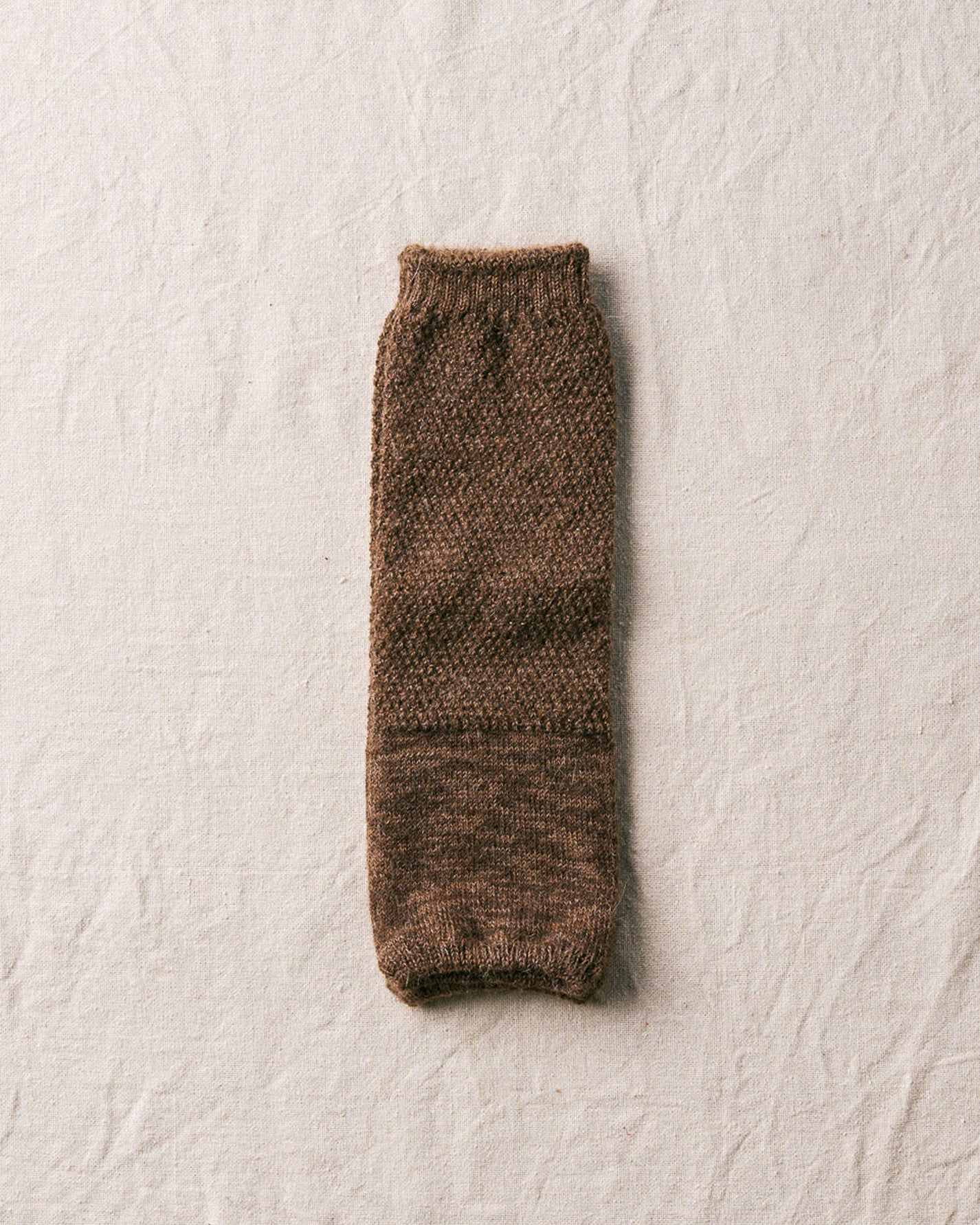 Alpaca Moss Stitch Warmer | Brown