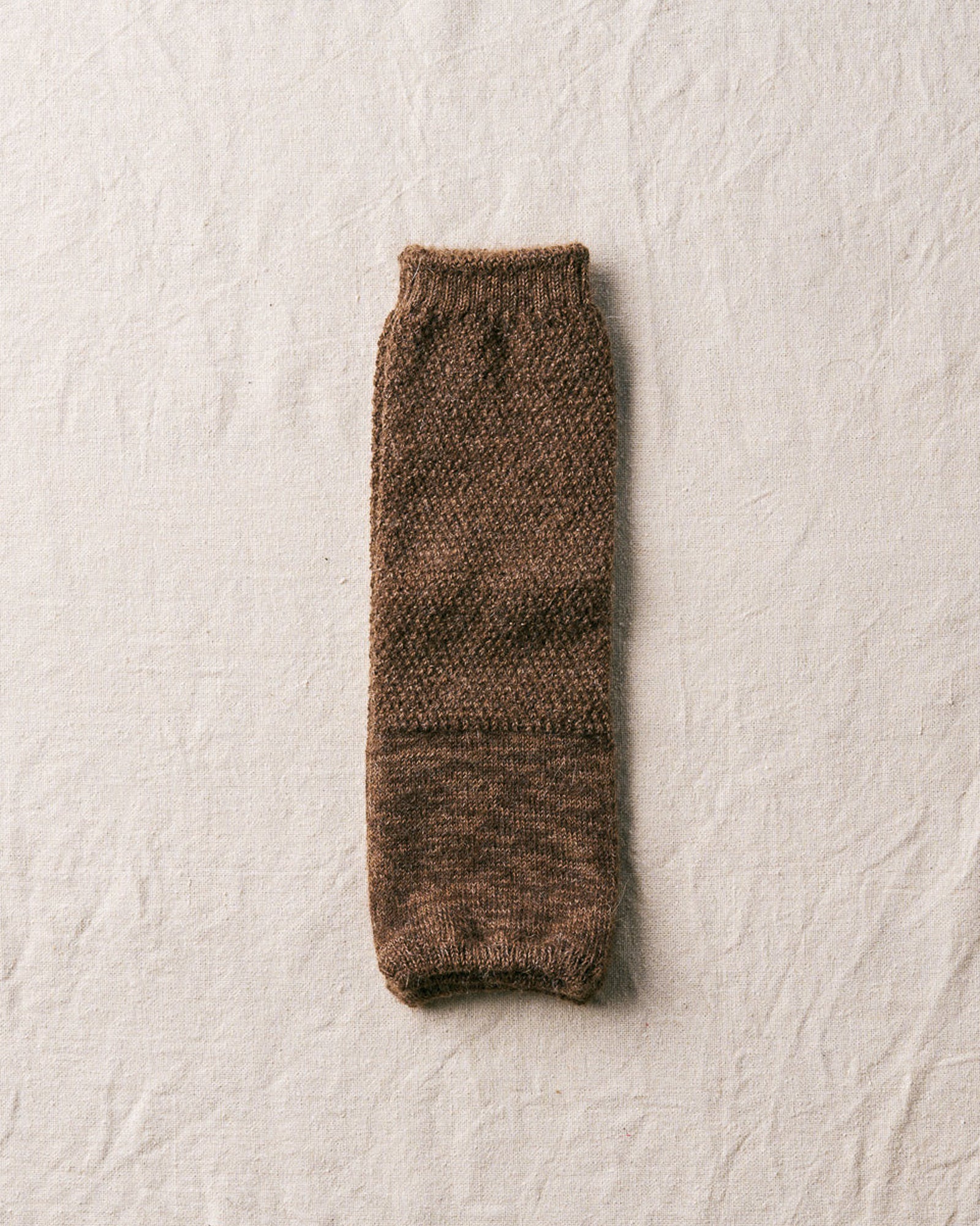 Alpaca Moss Stitch Warmer | Brown