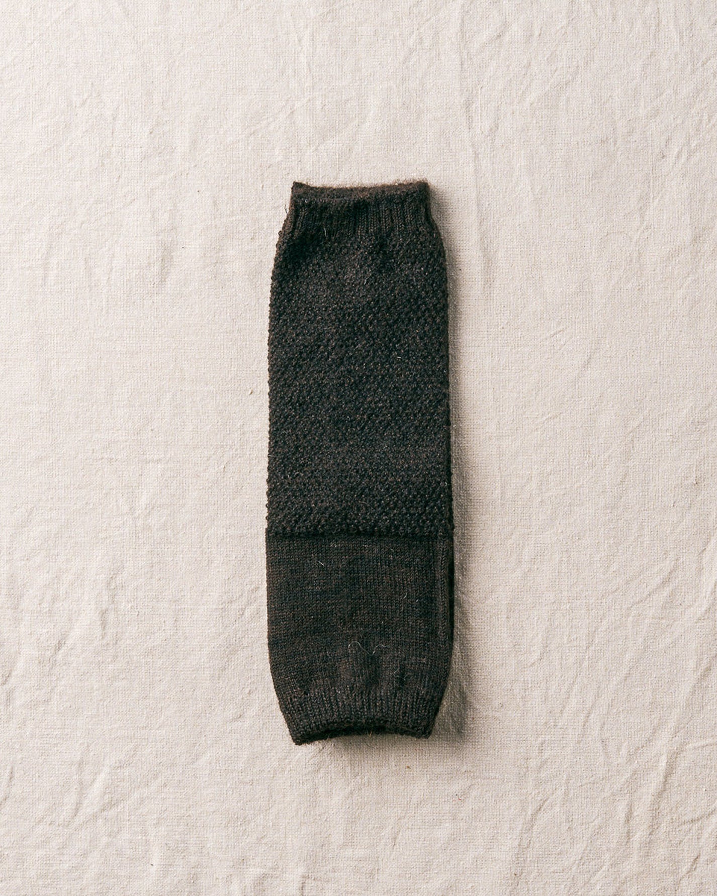 Alpaca Moss Stitch Warmer | Dark Brown