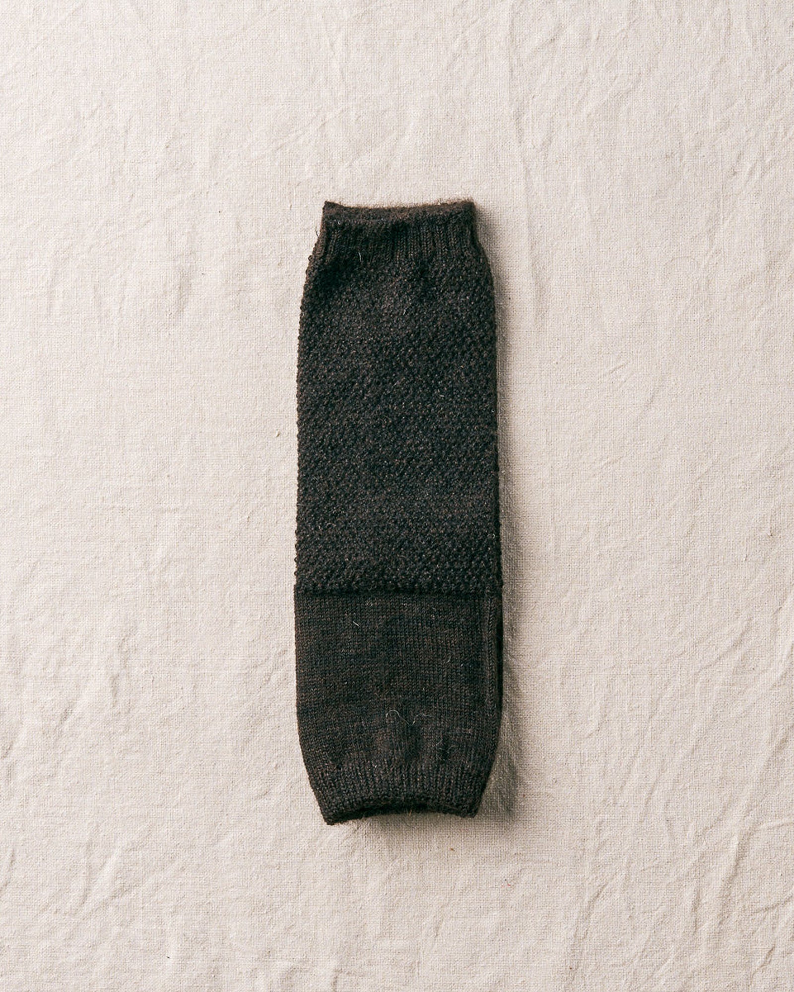 Alpaca Moss Stitch Warmer | Dark Brown