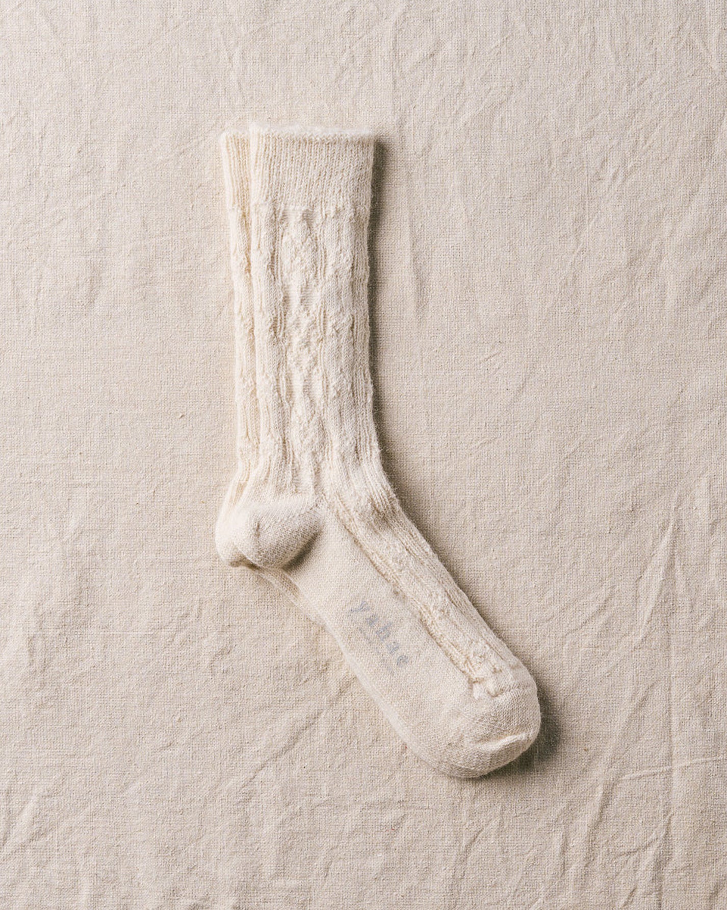 Alpaca Cable Pattern Socks | Natural