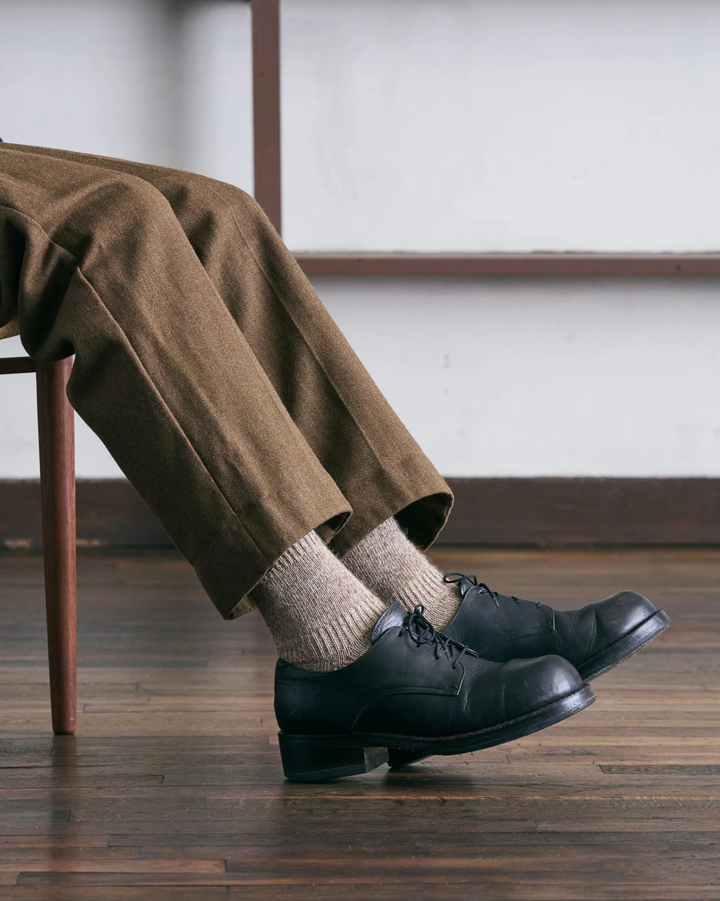 Alpaca Linen Ploot Socks | Brown