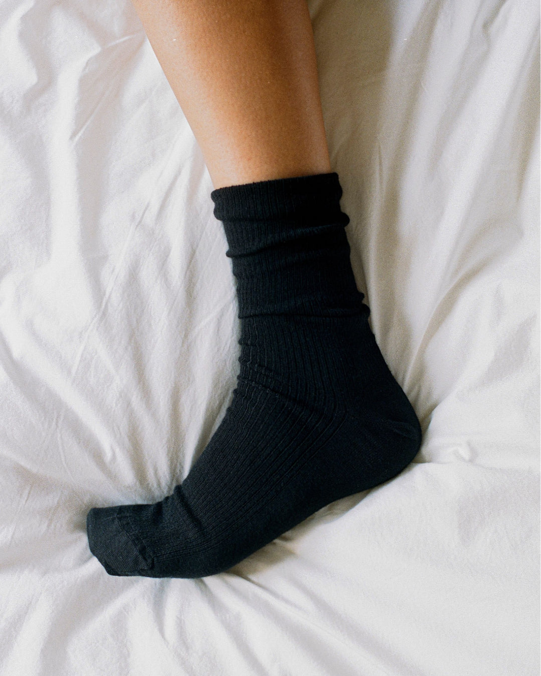 Wool Rib Socks | Black