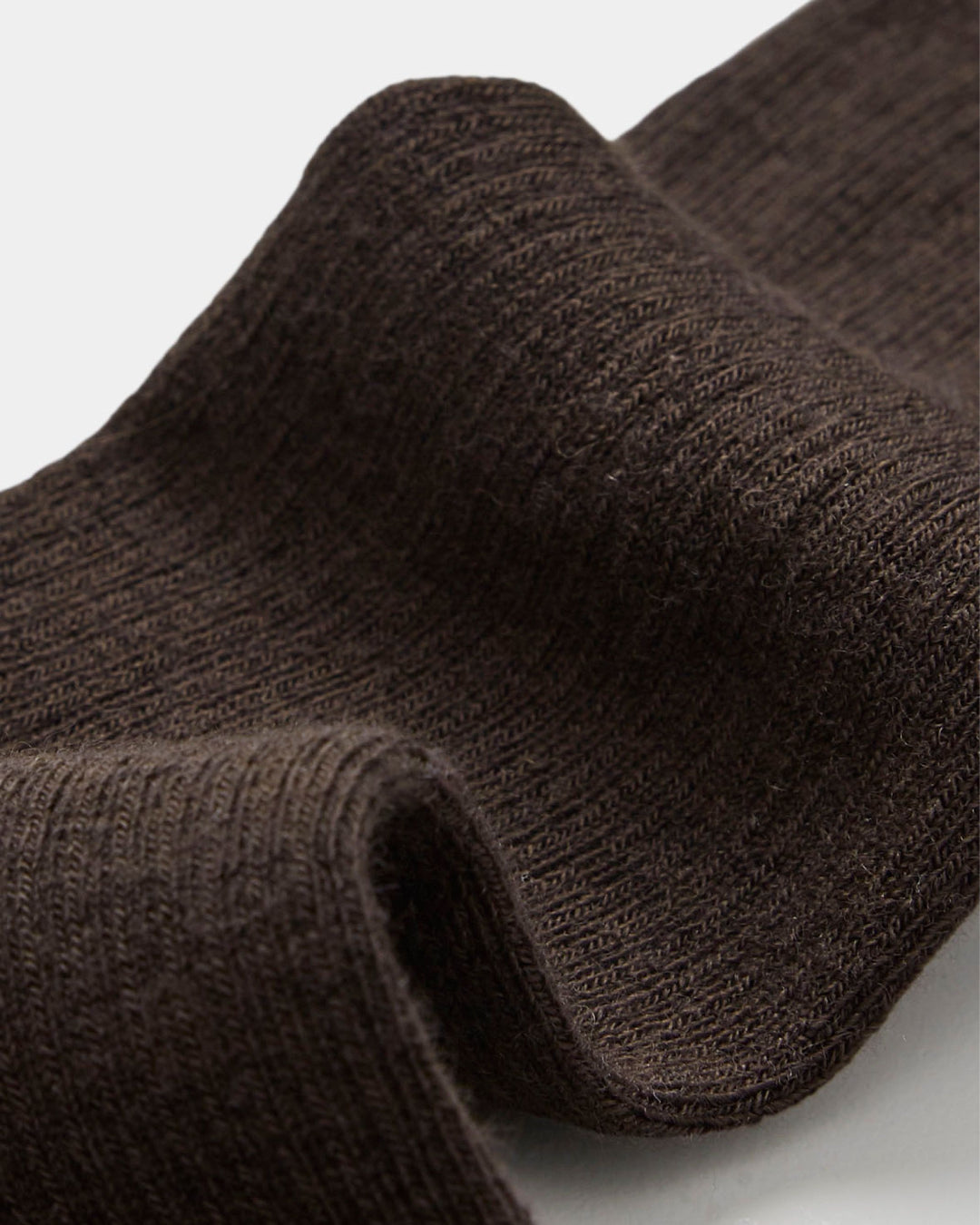 Wool Rib Socks | Brown