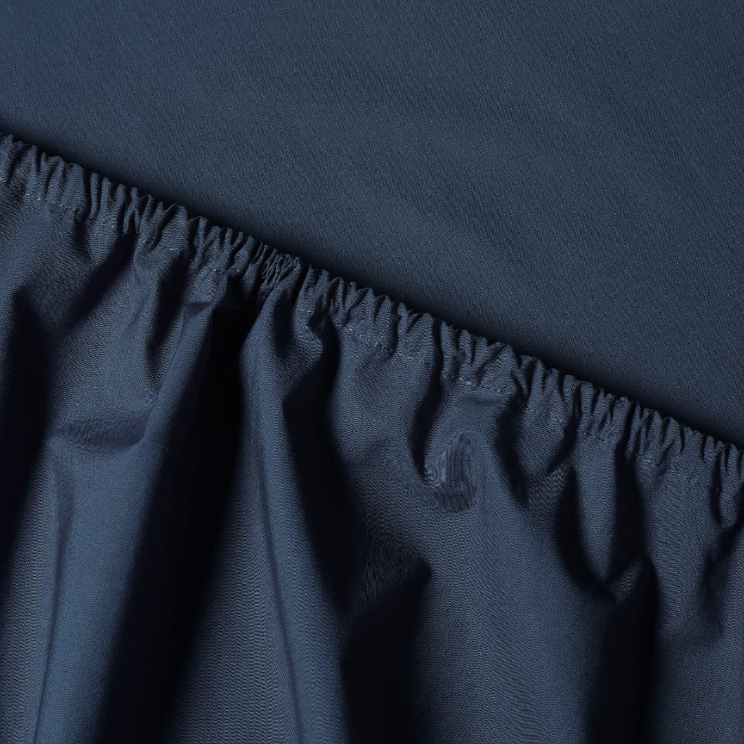 Organic Cotton Percale Fitted Sheet | Navy