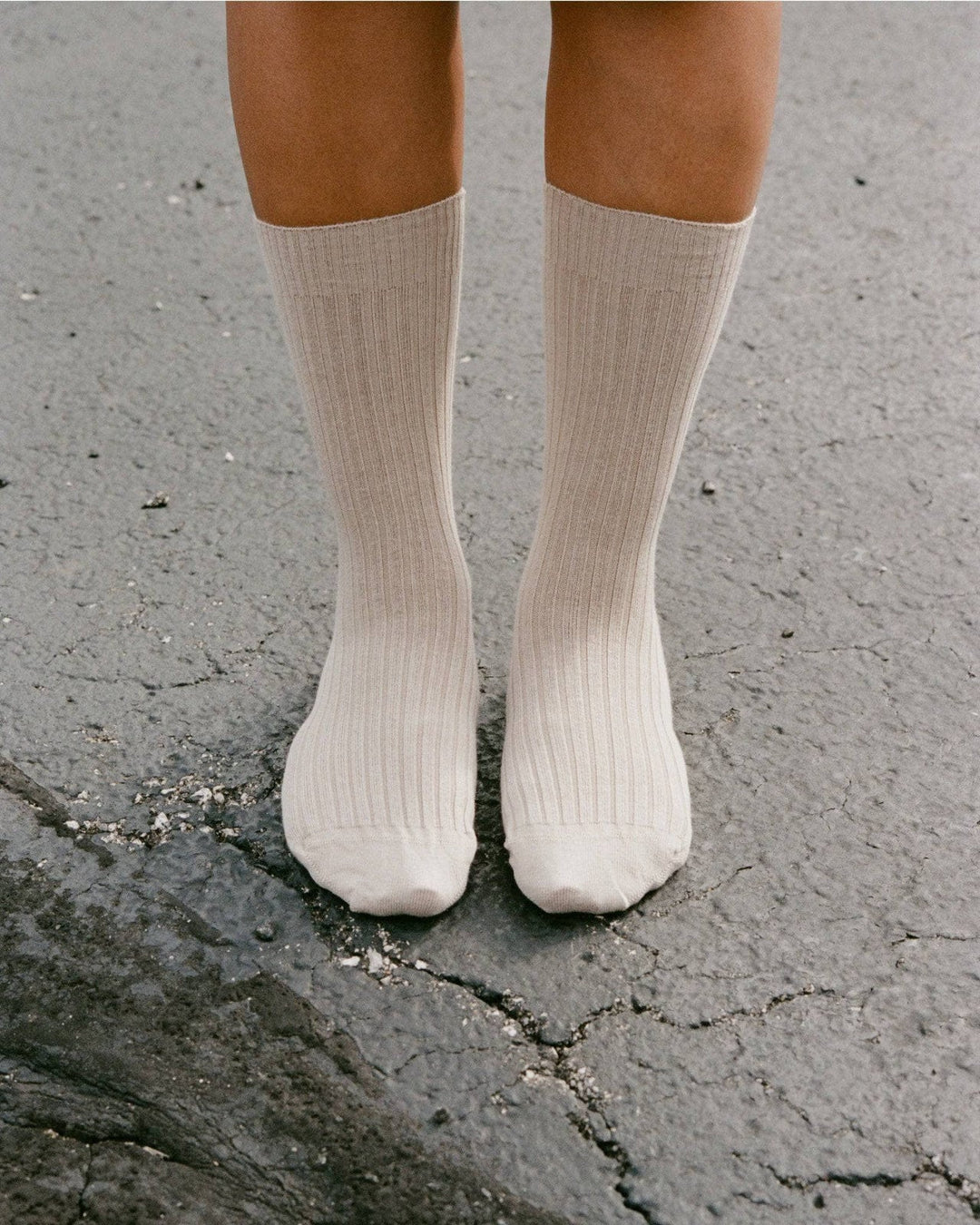Rib Ankle Socks | Undyed