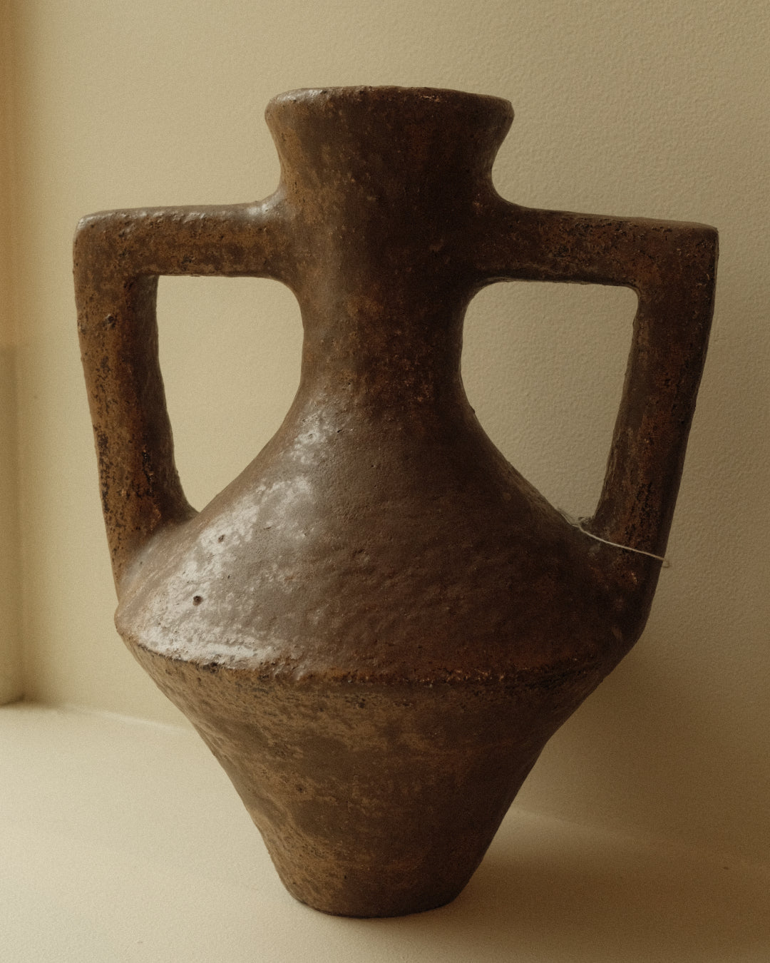Vase w/ Handles | Brown Glaze